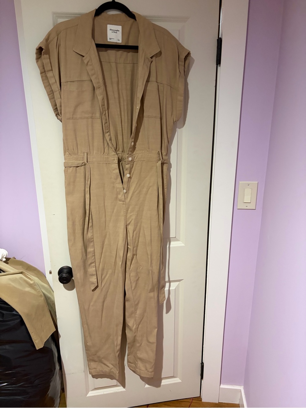 Abercrombie & Fitch Tan Utility Jumpsuit